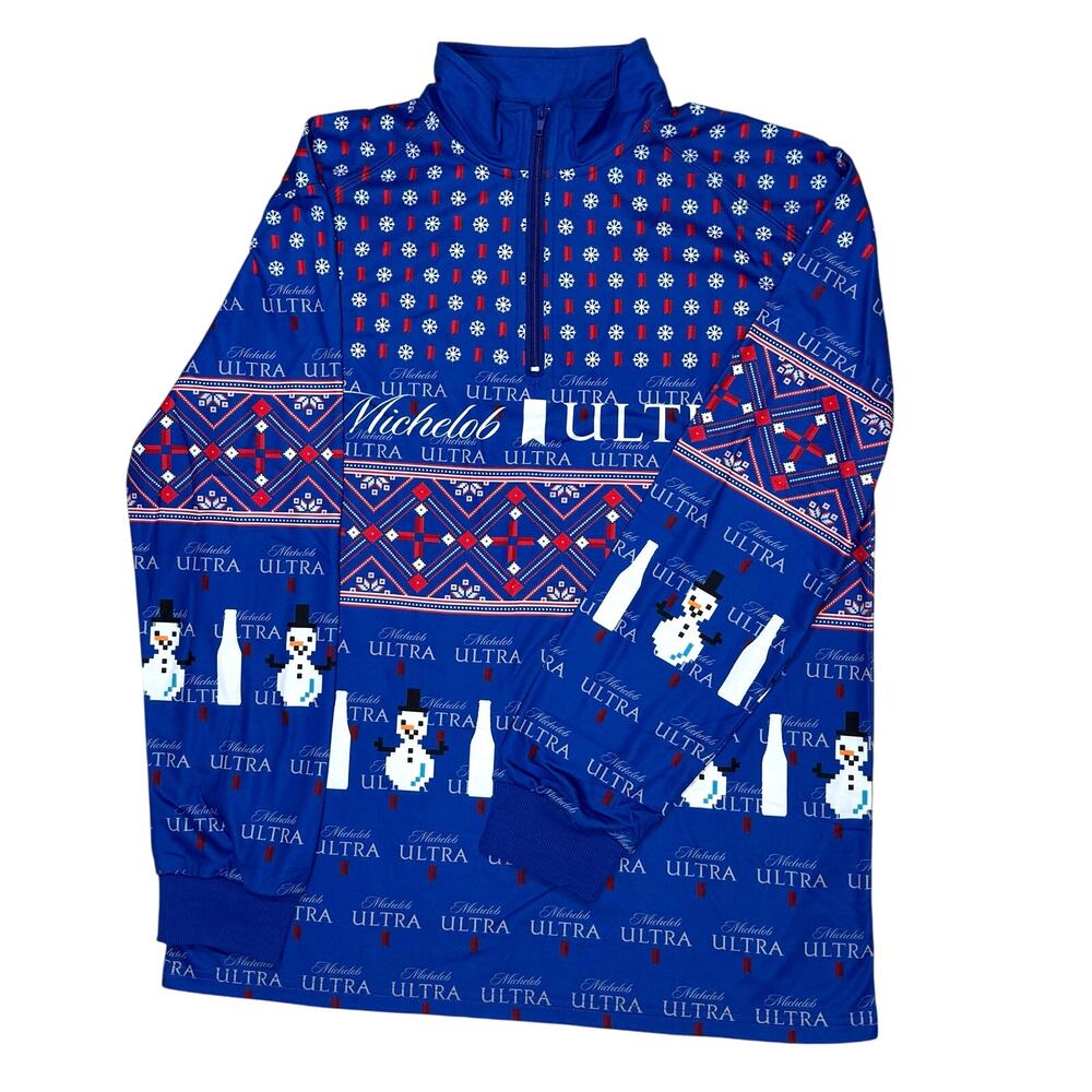 Michelob Ultra Ugly Christmas Style Cycling Jersey Size XL Pullover